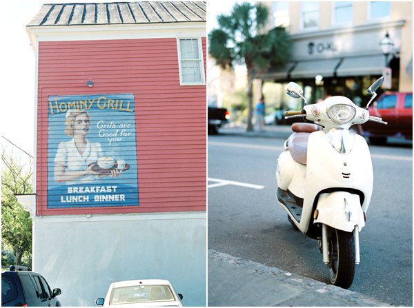 Picture of a scooter with a nostalgic diner advertisement 